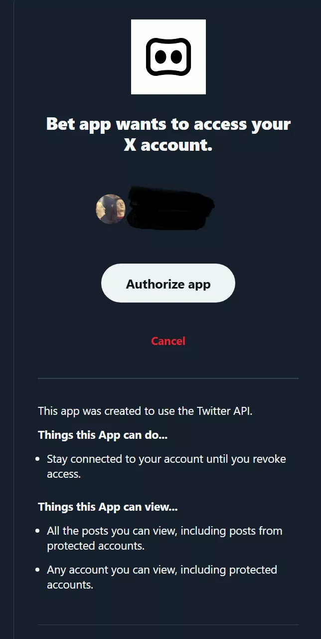 1xBet hesabını Twitter X ile bağlama ve Authorize app adımı
